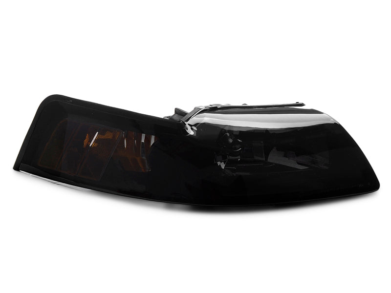 Raxiom 99-04 Ford Mustang Axial Series OE Style Headlights- Black Housing (Smoked Lens)