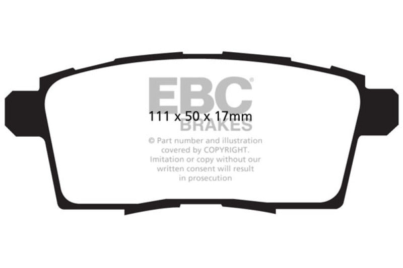 EBC 06-08 Ford Edge 3.5 2WD Redstuff Rear Brake Pads