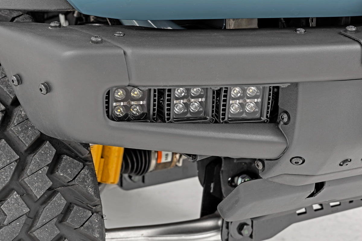 LED Light Kit | Fog Mount | Triple 2" Black Pair | White DRL | Ford Bronco (21-26)