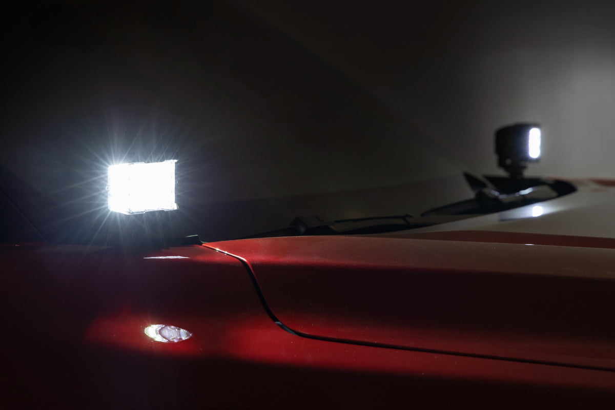 LED Light Kit | Ditch Mount | 2" Black Pair | Amber DRL | Toyota Tundra (22-26)