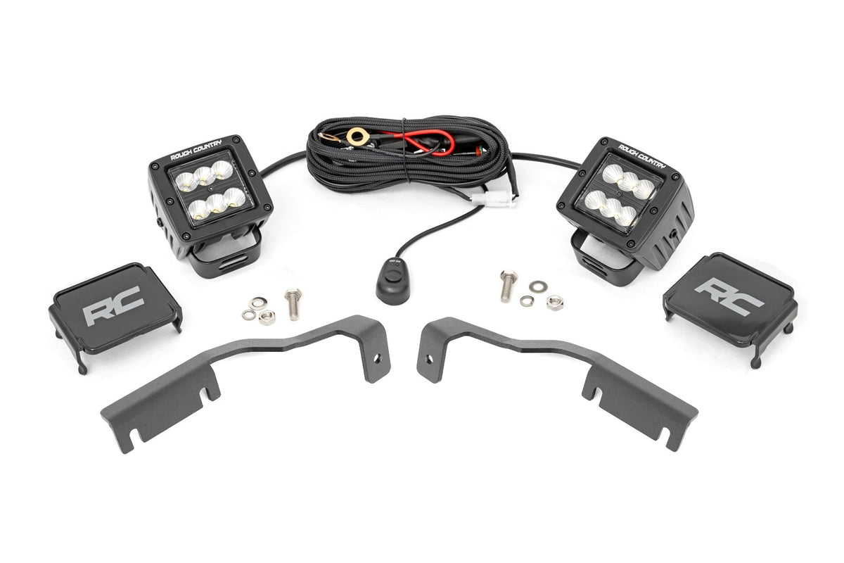 LED Light Kit | Ditch Mount | 2" Black Pair | Flood | Nissan Frontier (22-26)