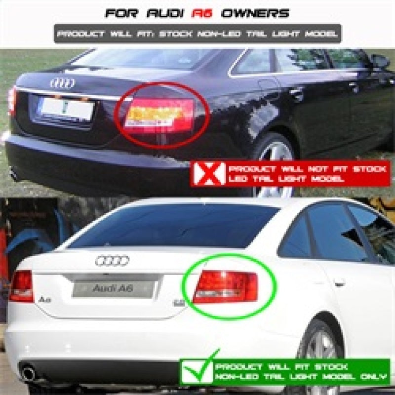 Spyder Audi A6 05-08 4Dr Sedan( not fit Quattro) Light Bar LED Tail Lights Blk ALT-YD-AA605-LBLED-BK