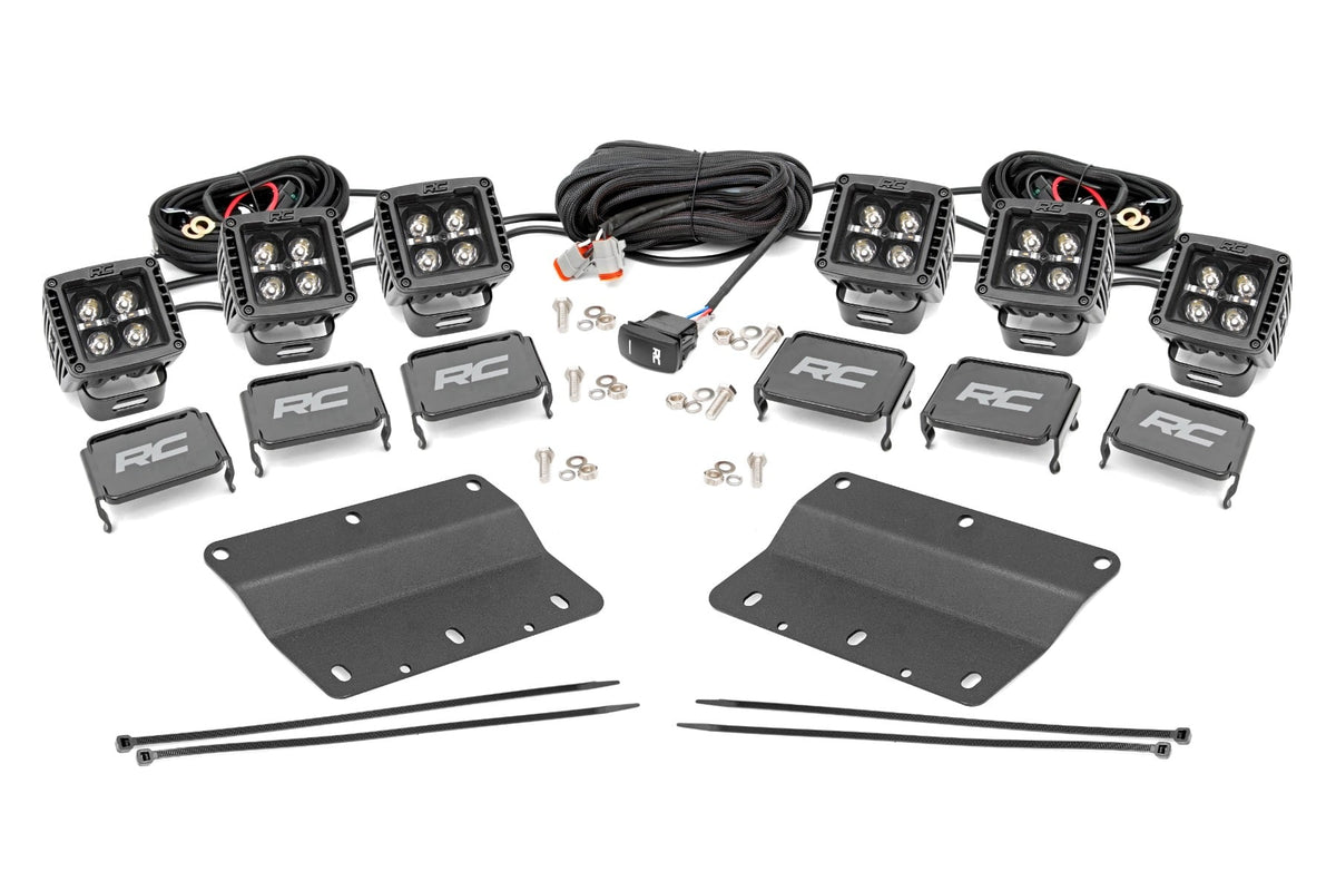 LED Light Kit | Fog Mount | Triple 2" Black Pair | White DRL | Ford Bronco (21-26)