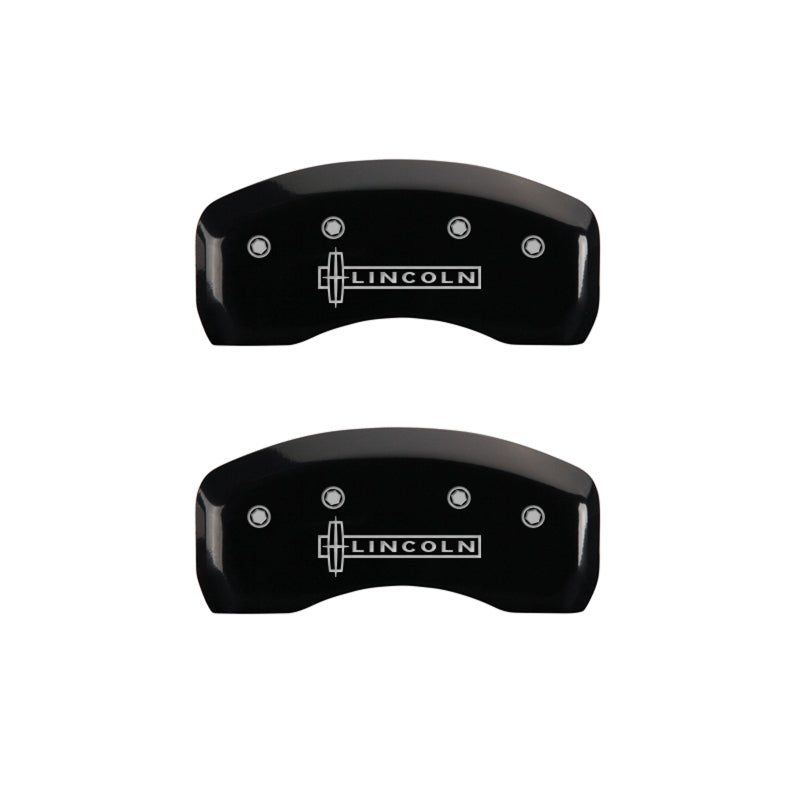 MGP 4 Caliper Covers Engraved Front & Rear Lincoln Black finish silver ch