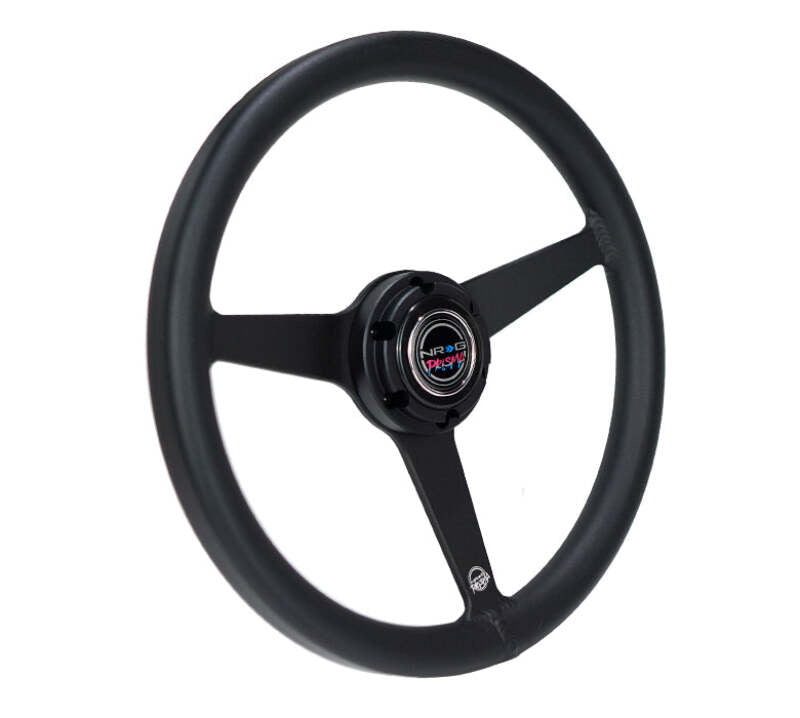 NRG Aluminum Steering Wheel 330mm - Heritage Solid Spoke - Ergonomic Grip - Anadized Black