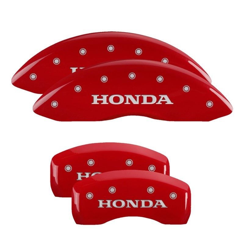 MGP Front set 2 Caliper Covers Engraved Front MGP Red finish silver ch