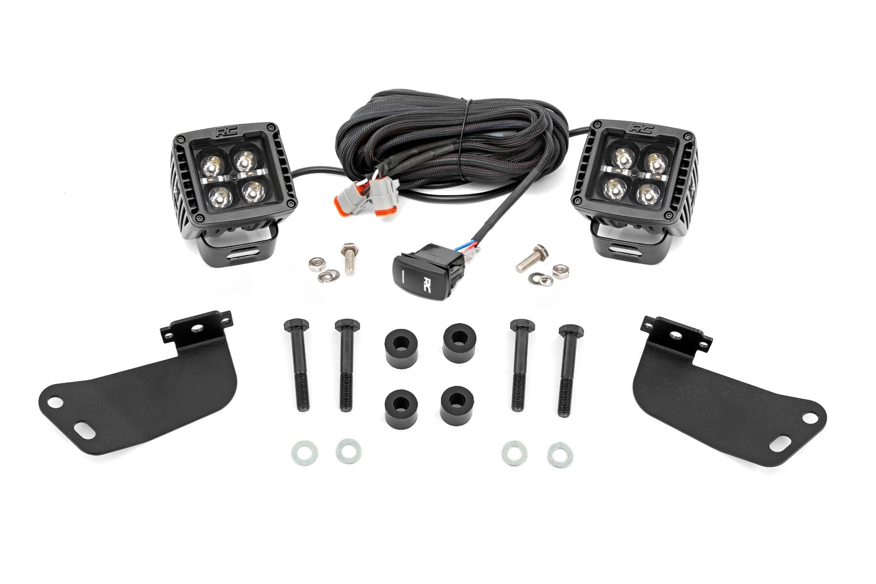 LED Light Kit | Front Mount | 2" Black Pair | White DRL | Segway 570 F