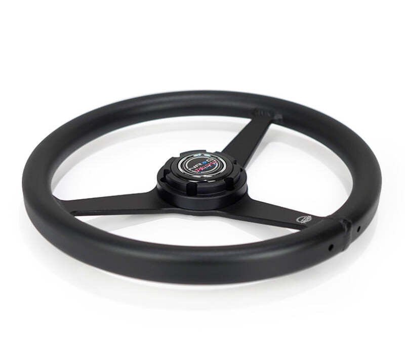 NRG Aluminum Steering Wheel 330mm - Heritage Solid Spoke - Ergonomic Grip - Anadized Black