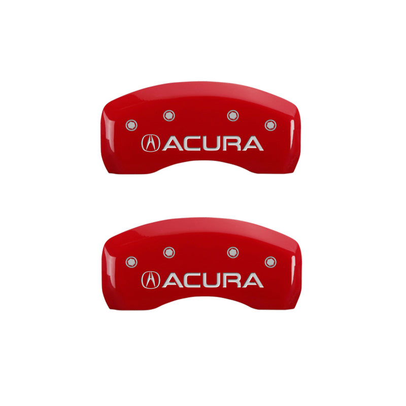 MGP 4 Caliper Covers Engraved Front & Rear Acura Red Finish Silver Char 2017 Acura MDX