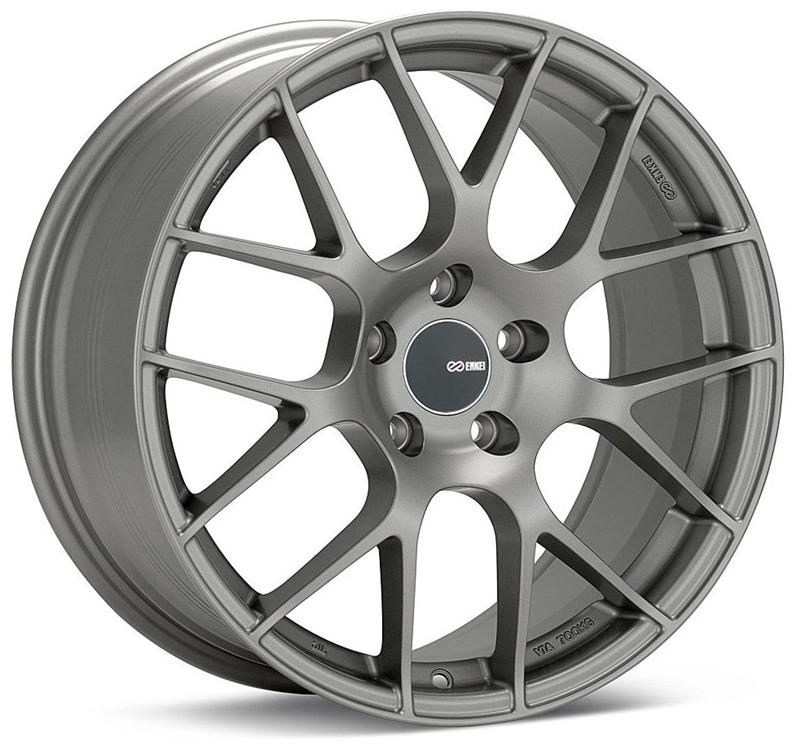 Enkei Raijin 19x8.5 38mm Offset 5x120 Bolt Pattern 72.6 Hub Bore Titanium Gray Wheel *Min Qty 60*