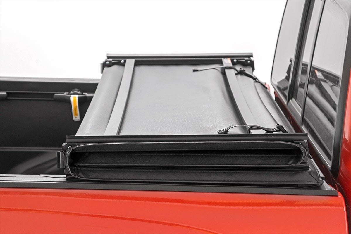 Rough Country 41207550 Tri-Fold Soft Tonneau Cover for 2007-2013 Silverado 1500 Sierra 1500 (5'9" Bed)