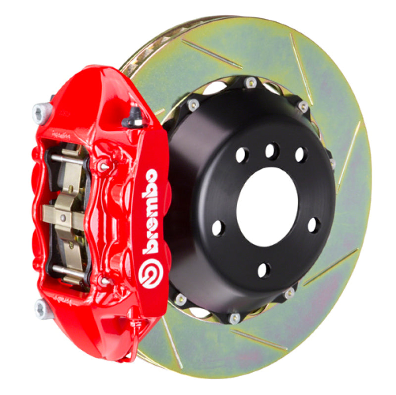 Brembo 84-87 Testarossa Rear GT BBK 4 Piston Cast 380x28 2pc Rotor Slotted Type-1-Red