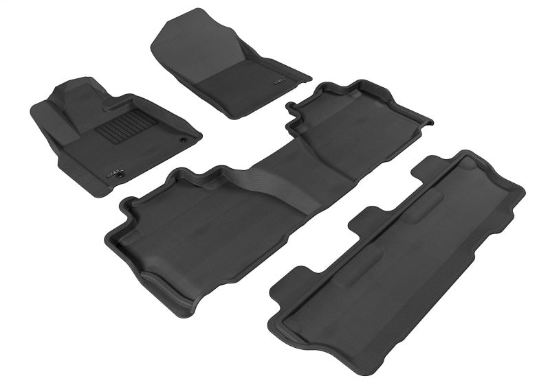 3D MAXpider 2008-2011 Toyota Sequoia Kagu 1st & 2nd & 3rd Row Floormats - Black