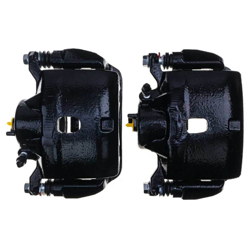 Power Stop 02-04 Honda CR-V Front Black Caliper - Pair w/Bracket