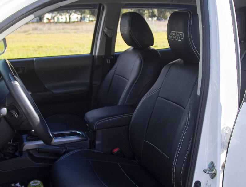 PRP 16-23 Toyota Tacoma Front Seat Covers (Pair) - Black/Orange