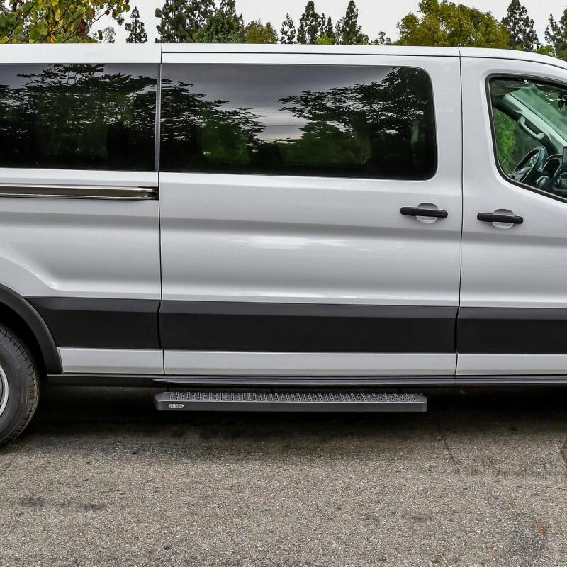 Westin Ford Transit Van 150/250/350 (Single 54in Pass Door) Grate Steps Running Boards - Tex. Blk