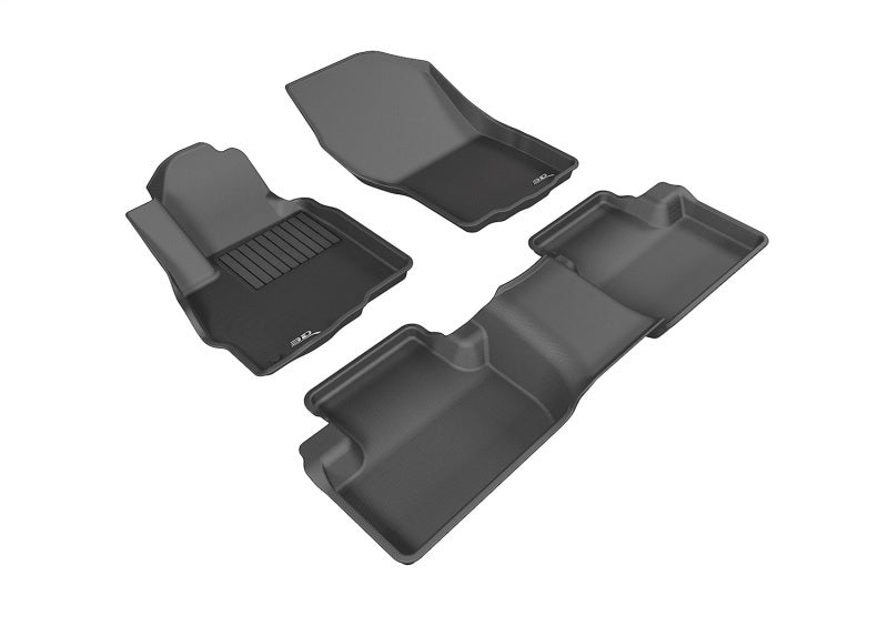 3D MAXpider 2011-2019 Mitsubishi Outlander Sport Kagu 1st & 2nd Row Floormats - Black