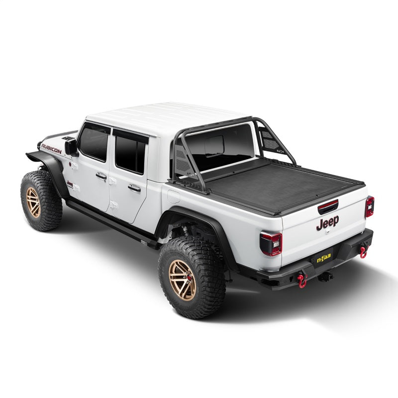 Rugged Ridge 20-22 Jeep Gladiator w/o Trail Rail Sys Armis Tonneau Cover w/Max Track - Tex. Blk-Rugged Ridge-797 Offroad