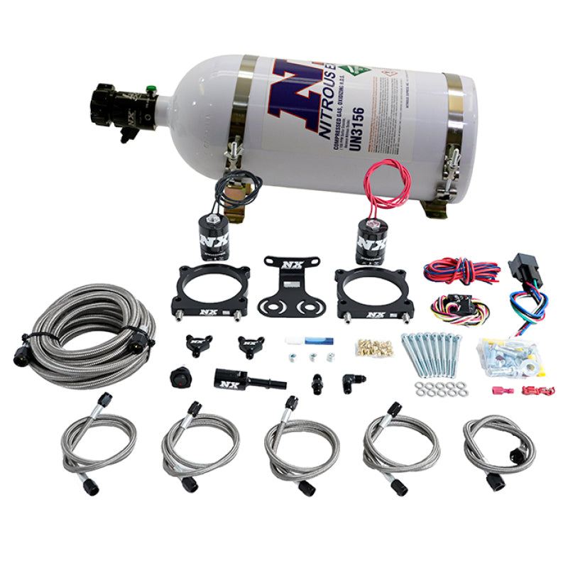 Nitrous Express 2024+ 5.0L Mustang Dual Throttle Body Plate System - 10lb Bottle