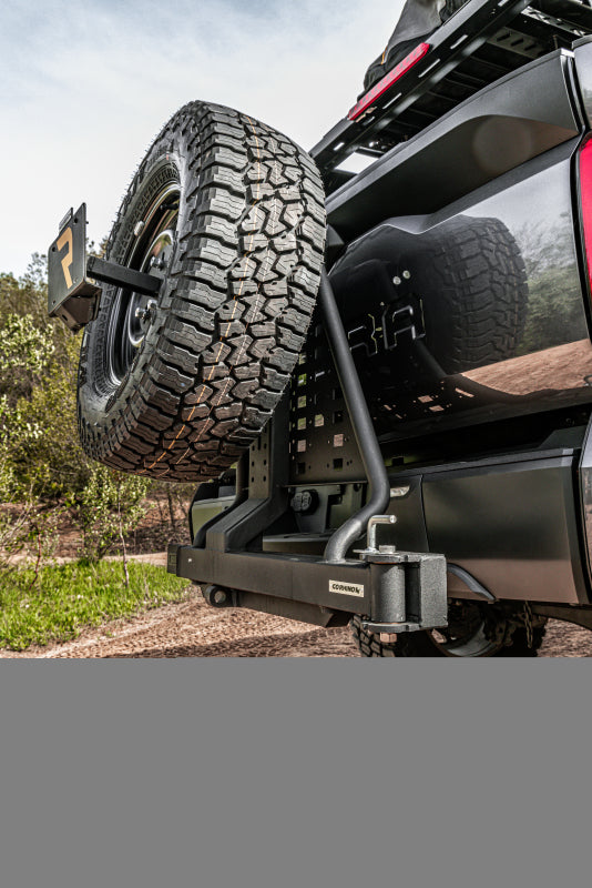 Go Rhino Swing-A-Way Tire Carrier Hitch Mounted Textured Black