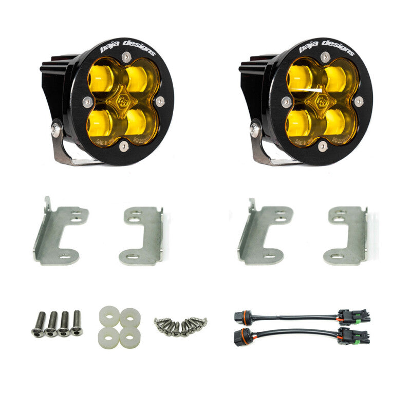 Baja Designs 07-09 Wrangler JK w/OE Bumper Squadron R SAE Fog Pocket Kit - Amber