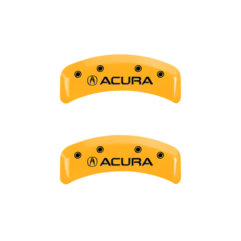 MGP 4 Caliper Covers Engraved Front & Rear Acura Yellow Finish Black Char 2001 Acura TL