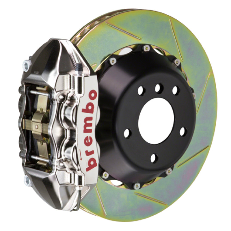 Brembo 03-08 SL55 AMG Rr GTR BBK 4Pist Billet 380x28 2pc Rotor Slotted Type1 - Nickel