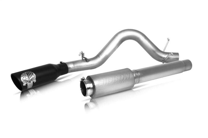 Gibson 14-18 GMC Sierra 1500 SLE 5.3L 4in Patriot Skull Series Cat-Back Single Exhaust - Stainless