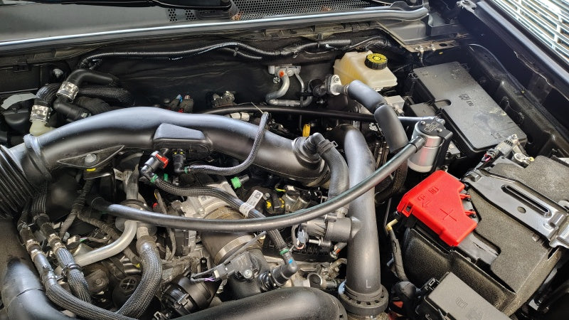 J&L 24-25 Ford Ford Ranger Raptor 3.0L PCV Side Oil Separator - Clear Anodized