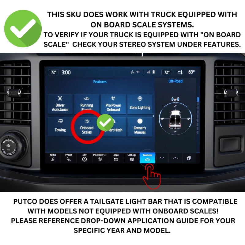 Putco 2024+ Ford F150 w/Factory LED Tail Light & OBS 60in Blade Tailgate Light Bar Plug-N-Play