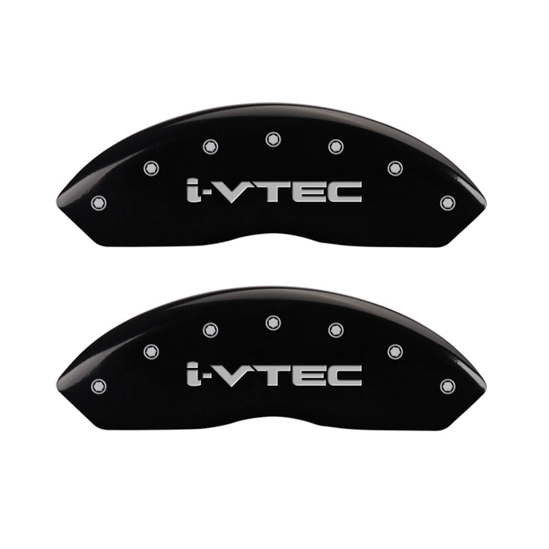 MGP 4 Caliper Covers Engraved Front & Rear i-Vtec Black finish silver ch