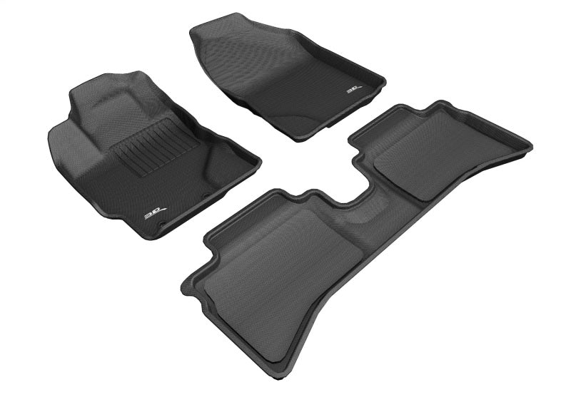3D MAXpider 2016-2019 Toyota Prius C Kagu 1st & 2nd Row Floormats - Black