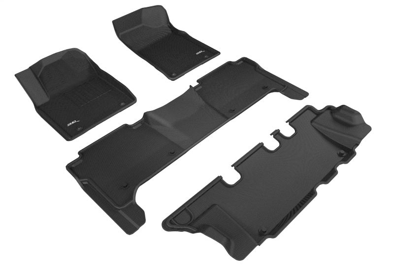 3D MAXpider 2017-2020 Nissan Armada Kagu 1st & 2nd & 3rd Row Floormats - Black