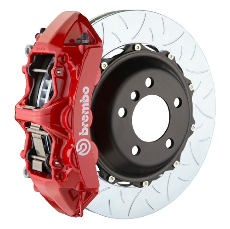 Brembo 05-09 F430 Challenge Rear GT BBK 6 Piston Cast 380x32 2pc Rotor Slotted Type-3-Red