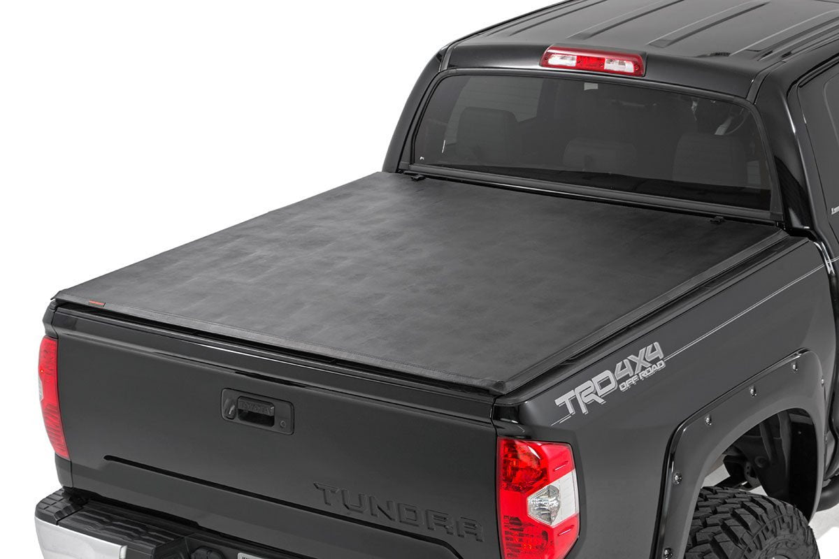 Rough Country 41419650 Tri-Fold Soft Tonneau Cover for 2007-2023 Tundra (6'7" Bed)