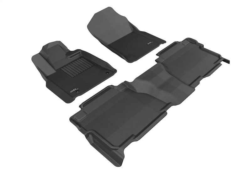 3D MAXpider 2007-2011 Toyota Tundra Crewmax Kagu 1st & 2nd Row Floormats - Black