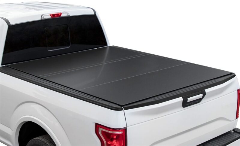 Access 2022+ Rivian R1T 4ft 6in Bed (w/ OEM Tonneau Track) LOMAX Tri-Fold Cover - Matte Black