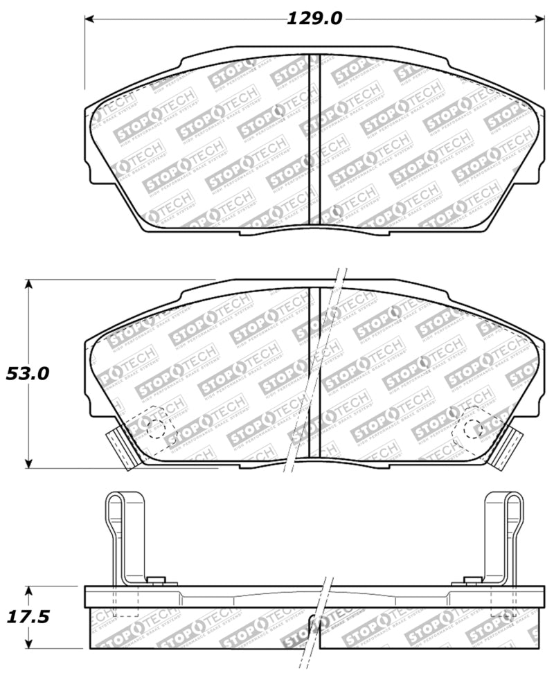 StopTech Performance 90-93 Acura Integra / 90-93 Honda Civic Sedan / 90-91 Prelude Front Brake Pads