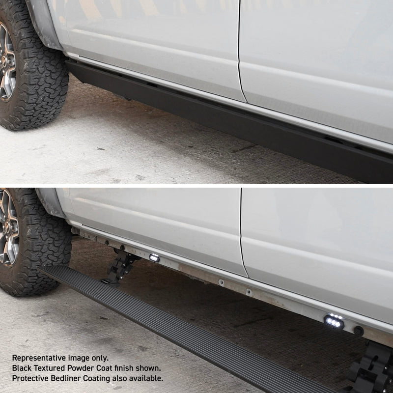 Go Rhino 19-23 Ram 1500 Quad Cab 4dr E-BOARD E1 Electric Running Board Kit - Bedliner Coating
