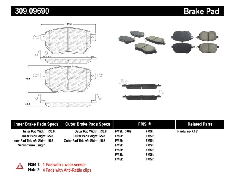 StopTech Performance 03-11/05 Infiniti / 05-06 Nissan Front Brake Pads