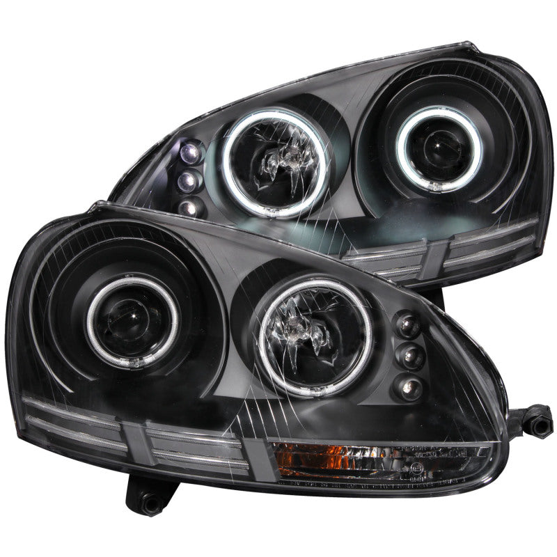 ANZO 2006-2009 Volkswagen Rabbit Projector Headlights w/ Halo Black (CCFL)