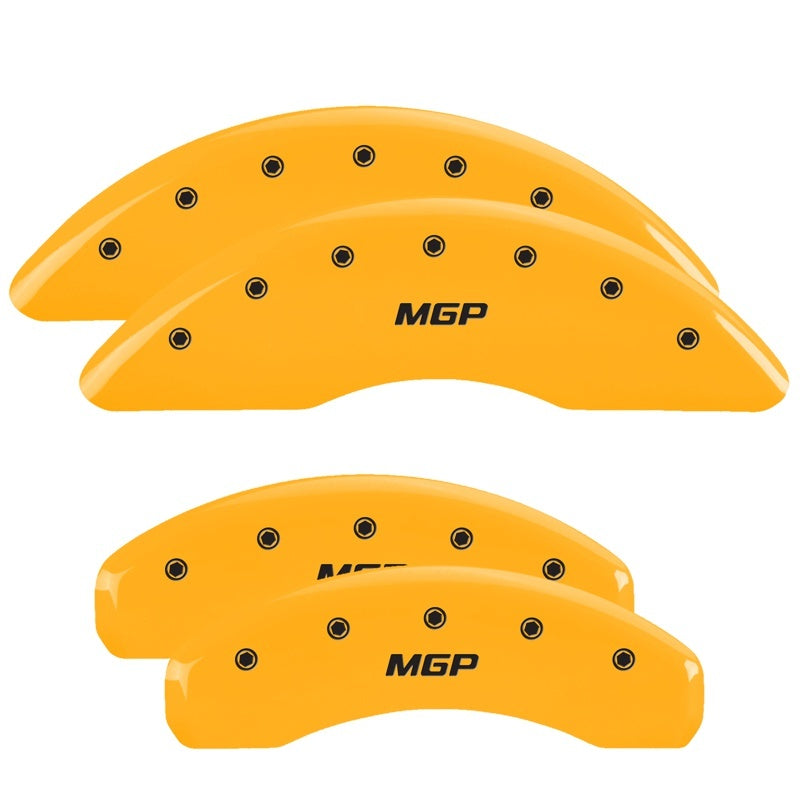 MGP 4 Caliper Covers Engraved Front & Rear MGP Yellow Finish Black Char 2005 Audi A8 Quattro