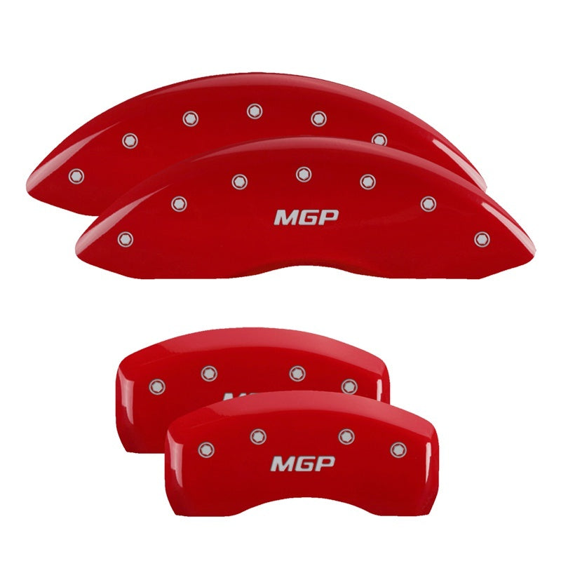 MGP 4 Caliper Covers Engraved Front & Rear MGP Red Finish Silver Characters 2019 Acura MDX