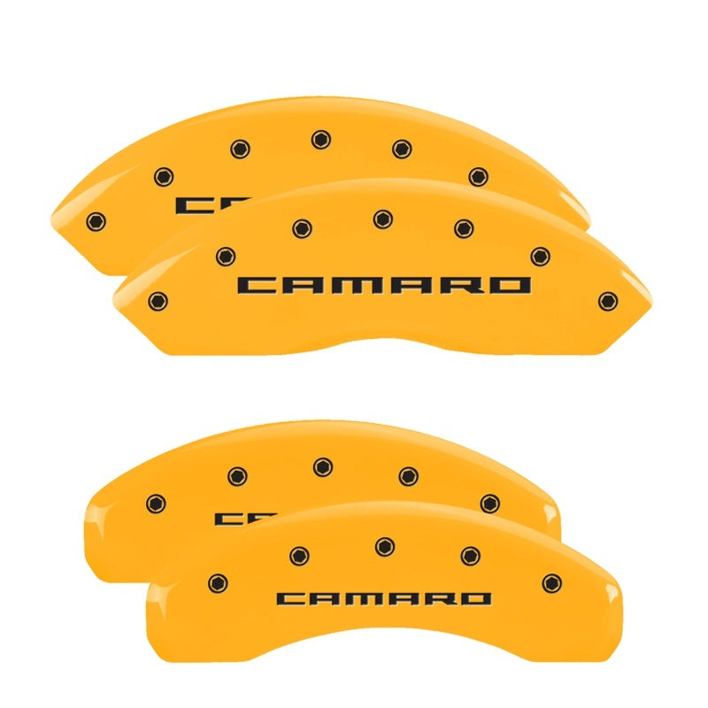 MGP 4 Caliper Covers Engraved Front & Rear MGP Yellow finish black ch