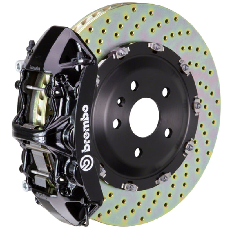 Brembo 05-13 Corvette Front GT BBK 6 Piston Cast 365x34 2pc Rotor Drilled-Black