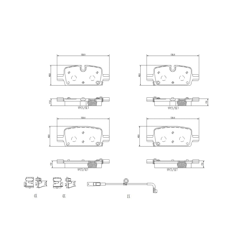 Brembo OE 21-24 Cadillac Escalade/Suburban/Tahoe/Yukon/Yukon XL Ceramic Brake Pad - Rear