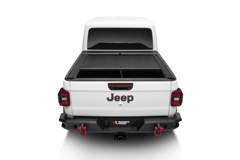 Rugged Ridge 20-22 Jeep Gladiator w/o Trail Rail Sys Armis Tonneau Cover w/Max Track - Tex. Blk-Rugged Ridge-797 Offroad