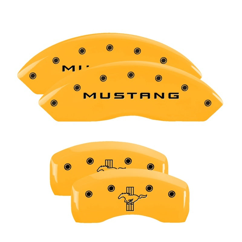 MGP Front set 2 Caliper Covers Engraved Front MGP Yellow finish black ch