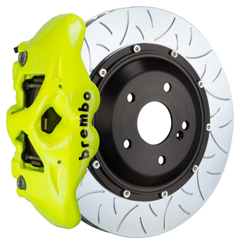 Brembo 18+ SQ5 (FY) Front GT BBK 6 Piston Cast 380x34 2pc Rotor Slotted Type-3- Fluo. Yellow