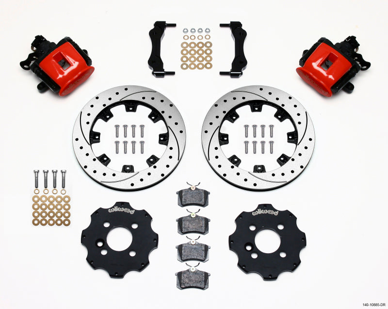 Wilwood Combination Parking Brake Rear Kit 11.75in Drilled Red Mini Cooper